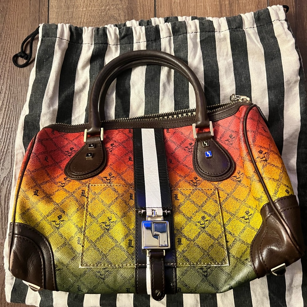 L.A.M.B. Gradient Satchel with Black and Brown Accents